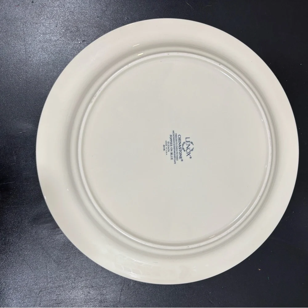 Lenox Chinastone Poppies on Blue 5 Piece Place Setting with Floral Design - Picture 4 of 12